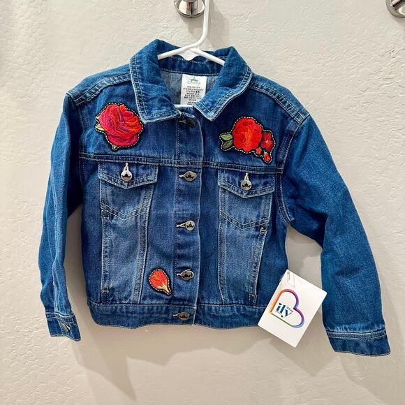 NWT Disney ily Princess Belle Roses Jean Jacket - Picture 1 of 6
